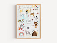Affirmationsposter „Meine positiven Werte“ für Kinder