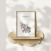 Elefant "Ich bin klug" - Kunstdruck Affirmation für Kinder