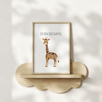 Giraffe "Ich bin einzigartig" - Kunstdruck Affirmation für Kinder
