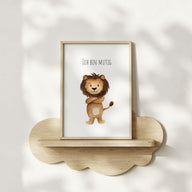 Kleiner Löwe "Ich bin mutig" - Kunstdruck Affirmation für Kinder