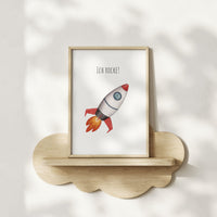 Rakete "Ich rocke" - Kunstdruck Affirmation für Kinder