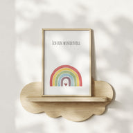 Regenbogen "Ich bin wundervoll" - Kunstdruck Affirmation für Kinder