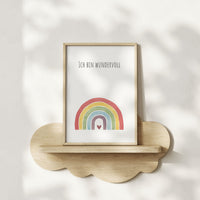Regenbogen "Ich bin wundervoll" - Kunstdruck Affirmation für Kinder