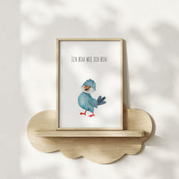 Vogel "Ich bin wie ich bin" - Kunstdruck Affirmation für Kinder