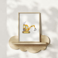 Bagger - Kunstdruck für Kinder