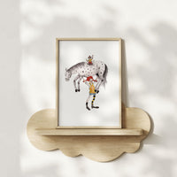 Mädchen mit Pferd & Affe - Kunstdruck