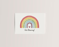 Gute Besserung – Regenbogenkarte mit Herz