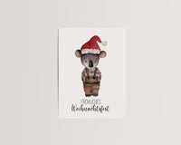 Fröhliches Weihnachtsfest – Koala mit Lichterkette