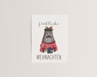 Fröhliche Weihnachten – Walross mit Geschenk