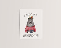 Fröhliche Weihnachten – Walross mit Geschenk