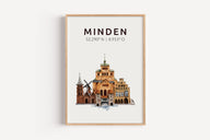 Minden Skyline-Collage - Kunstdruck