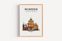 Minden Skyline-Collage - Kunstdruck