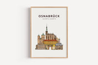 Osnabrück Skyline-Collage - Kunstdruck