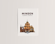 Minden Skyline-Collage - Postkarte
