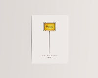 Meppen Ortsschild - Postkarte