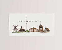 Porta Westfalica Skyline - Postkarte
