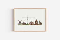 Porta Westfalica Skyline - Kunstdruck