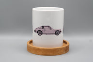 Silberner Sportwagen Rundumansicht - Tasse 340ml