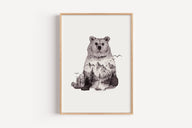 Braunbär in Aquarell - Kunstdruck