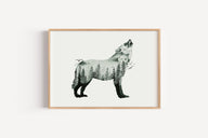Mystischer Wolf in Aquarell - Kunstdruck