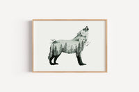Mystischer Wolf in Aquarell - Kunstdruck