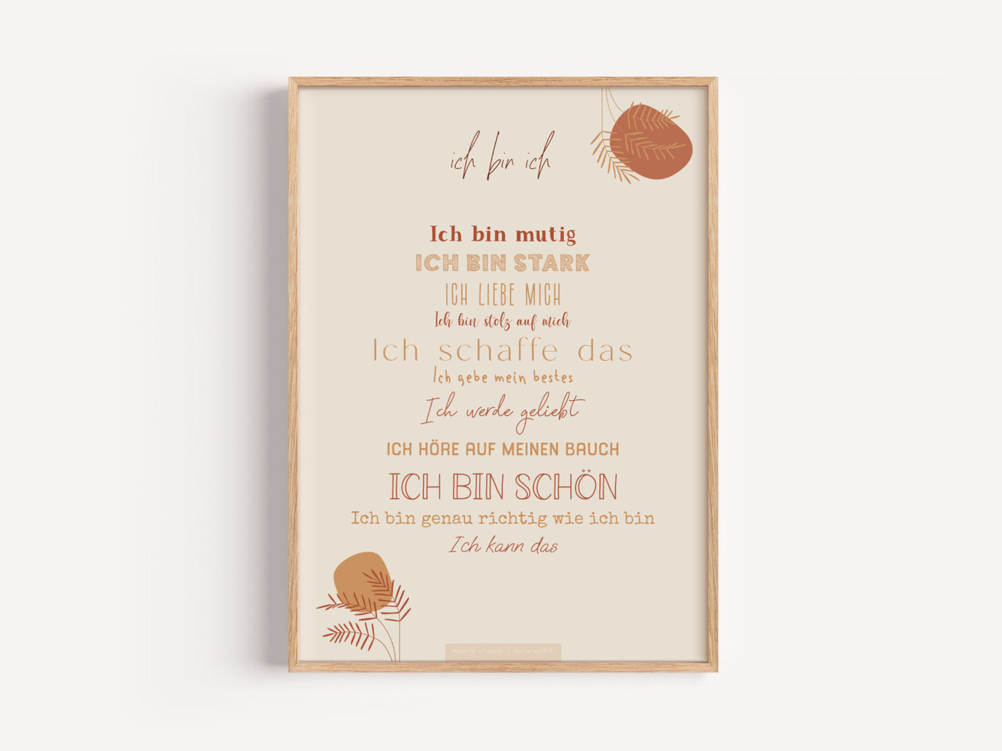 Affirmationsposter „Ich bin ich“ für Erwachsene