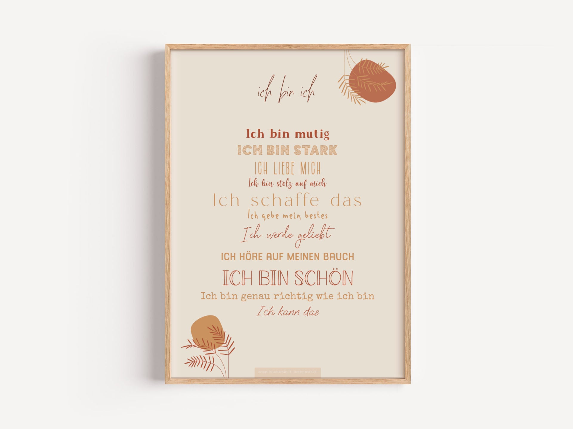 Affirmationsposter „Ich bin ich“ für Erwachsene