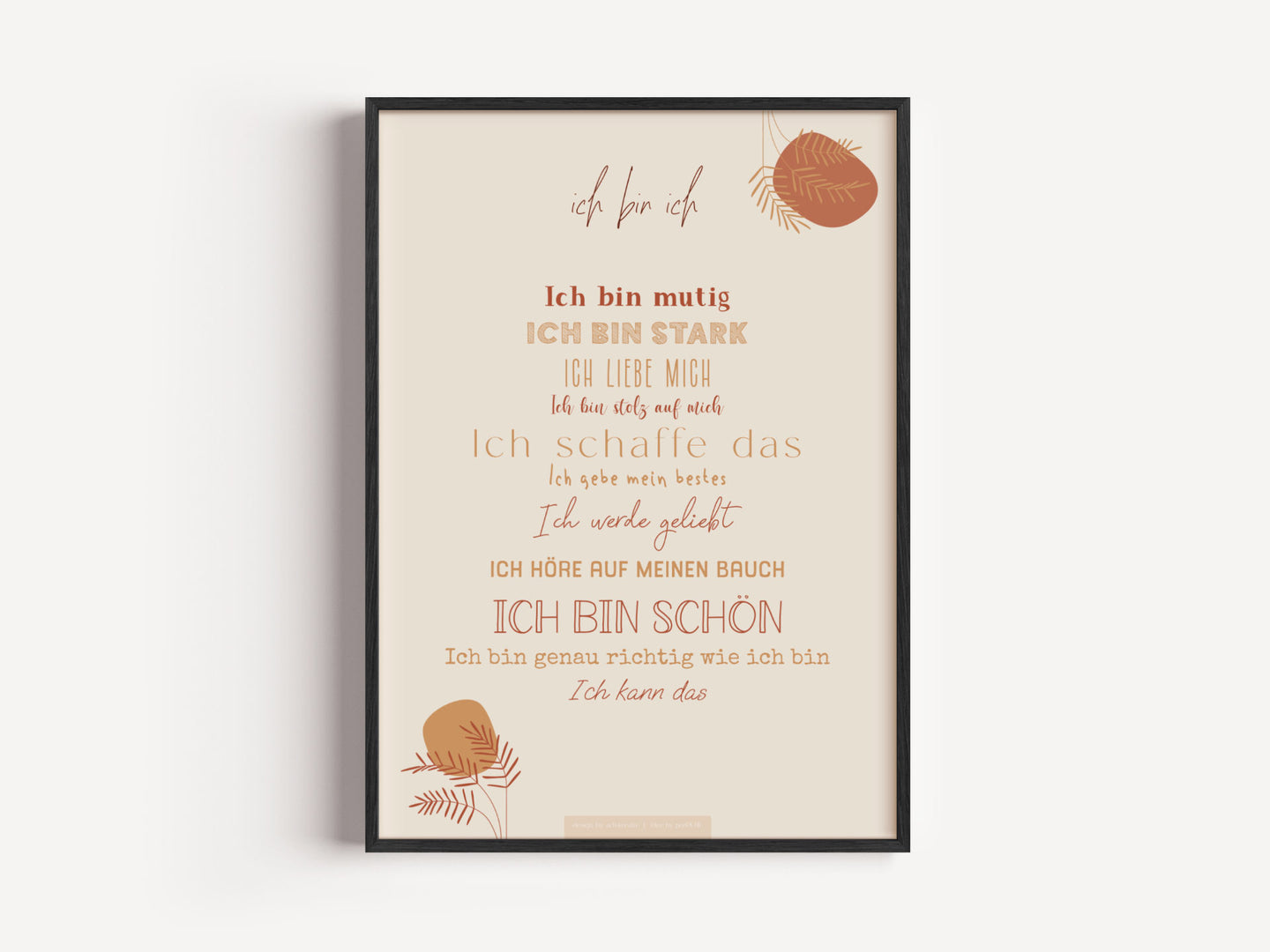Affirmationsposter „Ich bin ich“ für Erwachsene