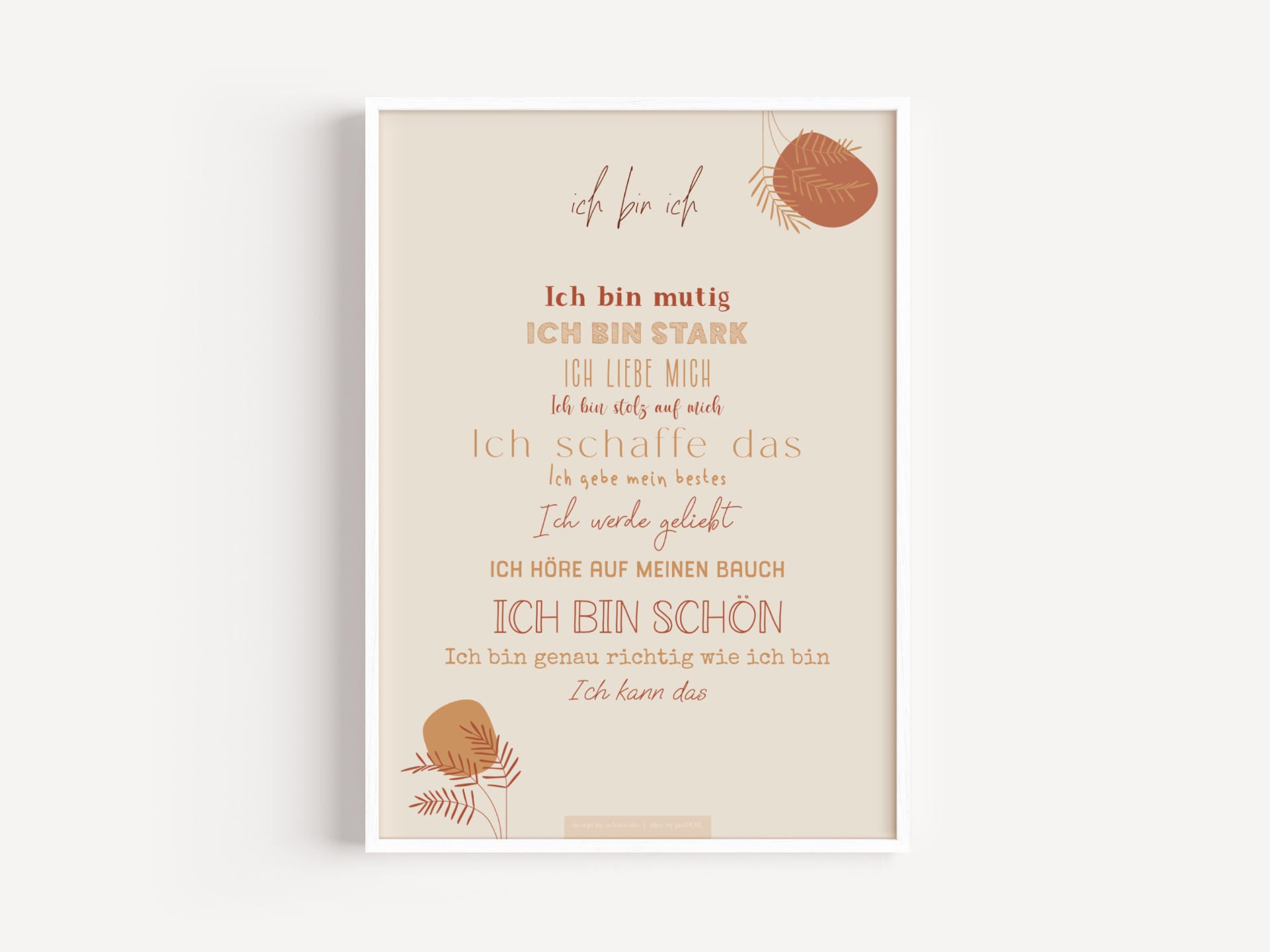 Affirmationsposter „Ich bin ich“ für Erwachsene