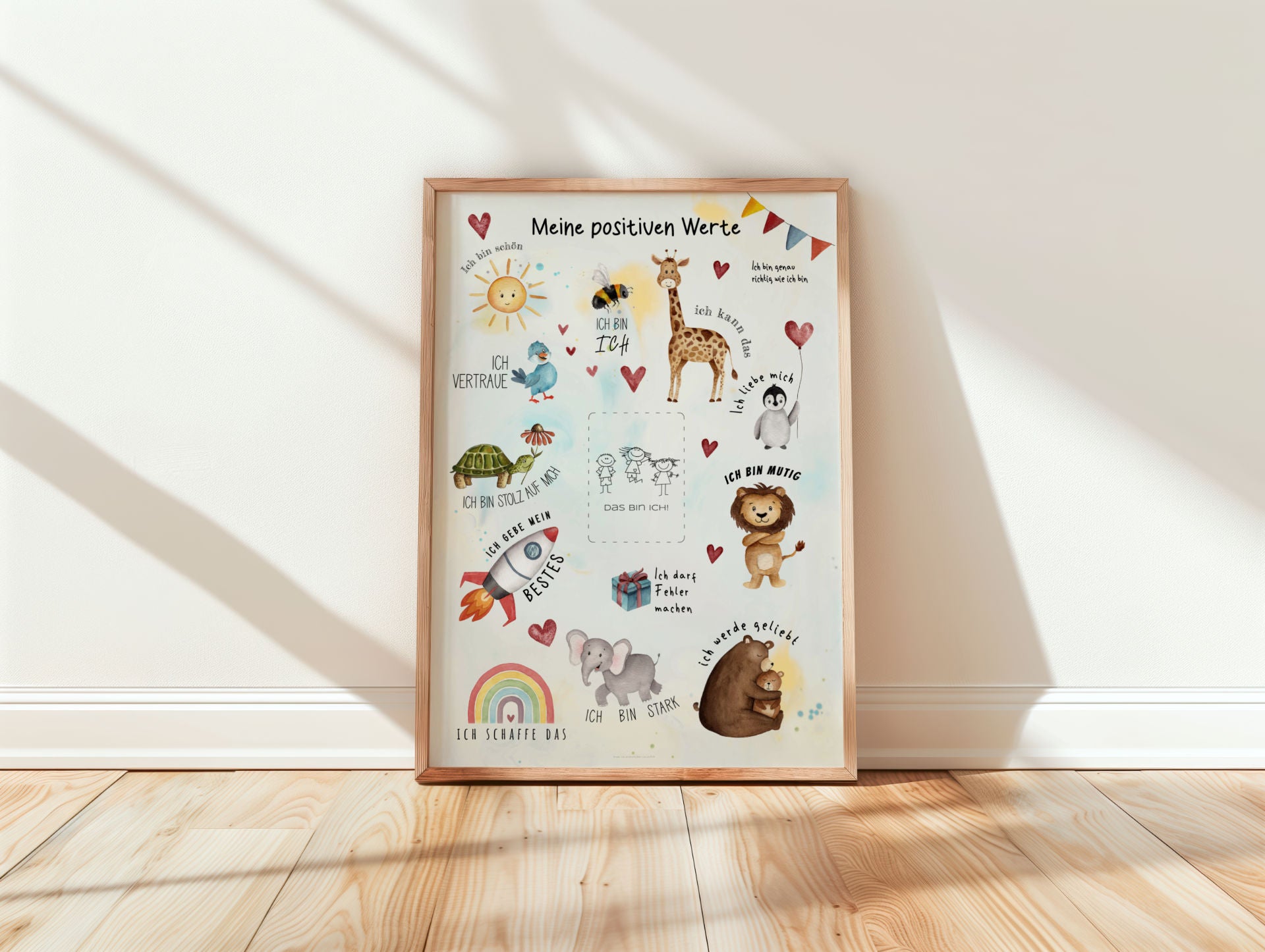 Affirmationsposter „Meine positiven Werte“ für Kinder