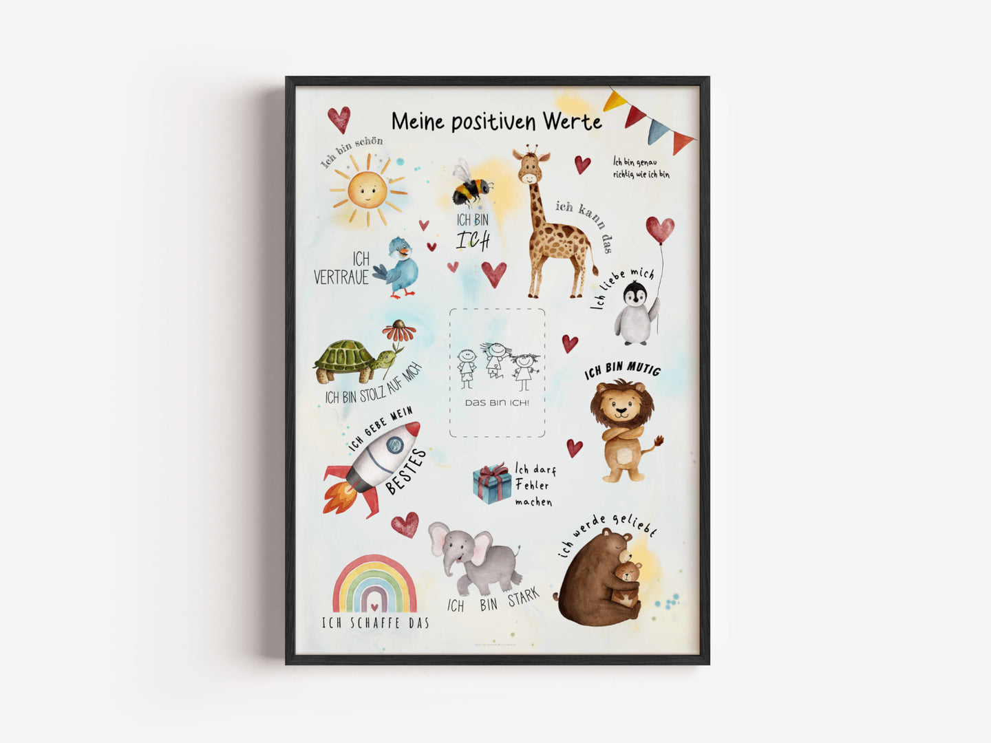 Affirmationsposter „Meine positiven Werte“ für Kinder