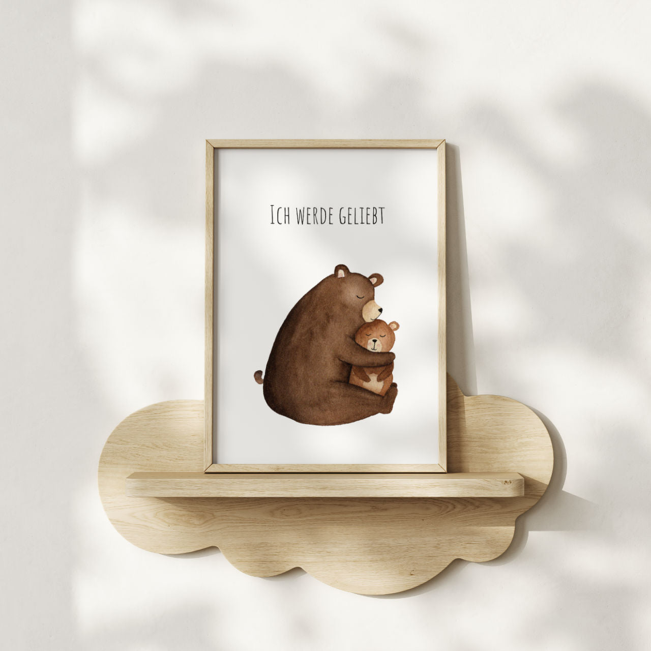 Bärenmama "Ich werde geliebt" -  Kunstdruck Affirmation für Kinder