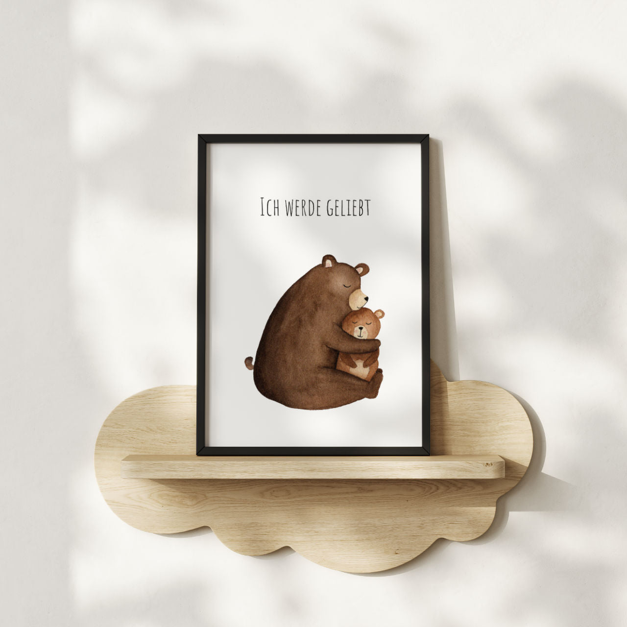 Bärenmama "Ich werde geliebt" -  Kunstdruck Affirmation für Kinder
