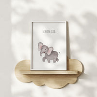 Elefant "Ich bin klug" -  Kunstdruck Affirmation für Kinder