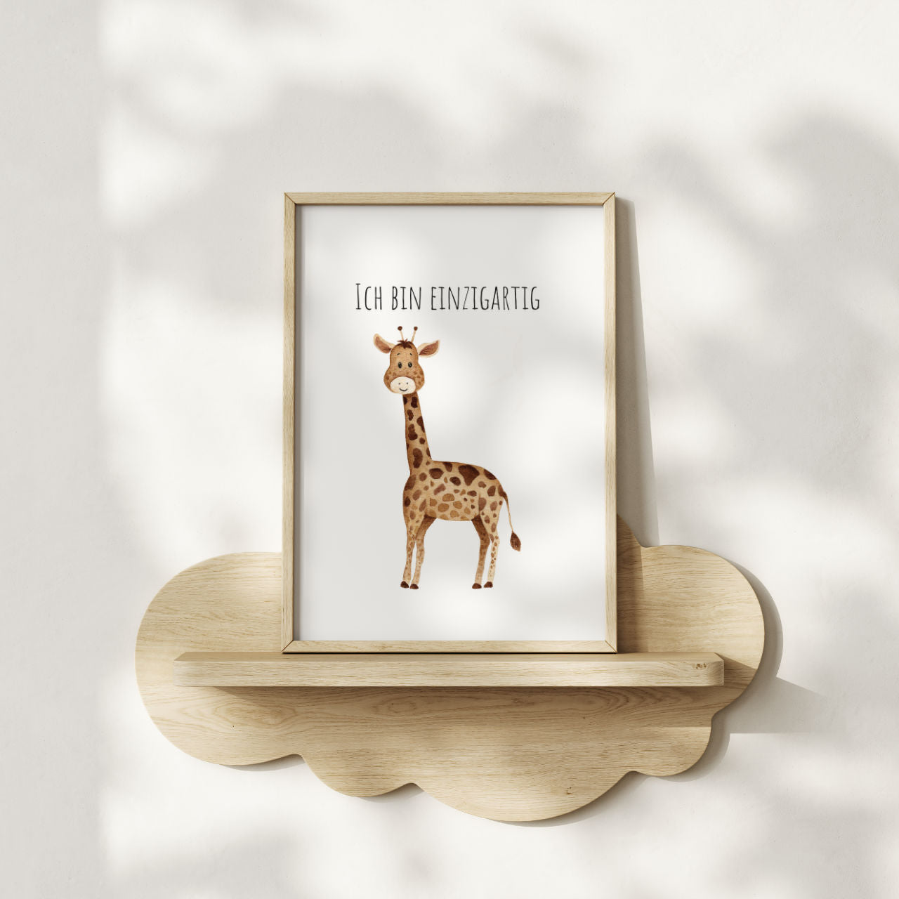 Giraffe  "Ich bin einzigartig" -  Kunstdruck Affirmation für Kinder