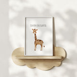 Giraffe  "Ich bin einzigartig" -  Kunstdruck Affirmation für Kinder