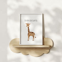 Giraffe  "Ich bin einzigartig" -  Kunstdruck Affirmation für Kinder