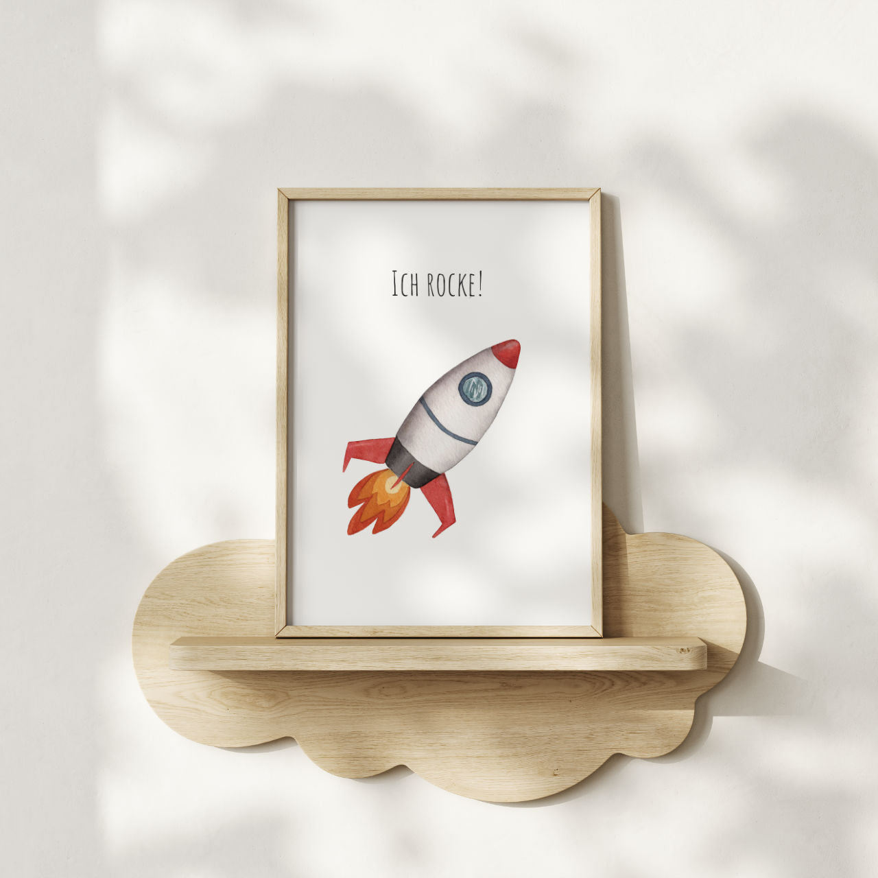 Rakete "Ich rocke" -  Kunstdruck Affirmation für Kinder