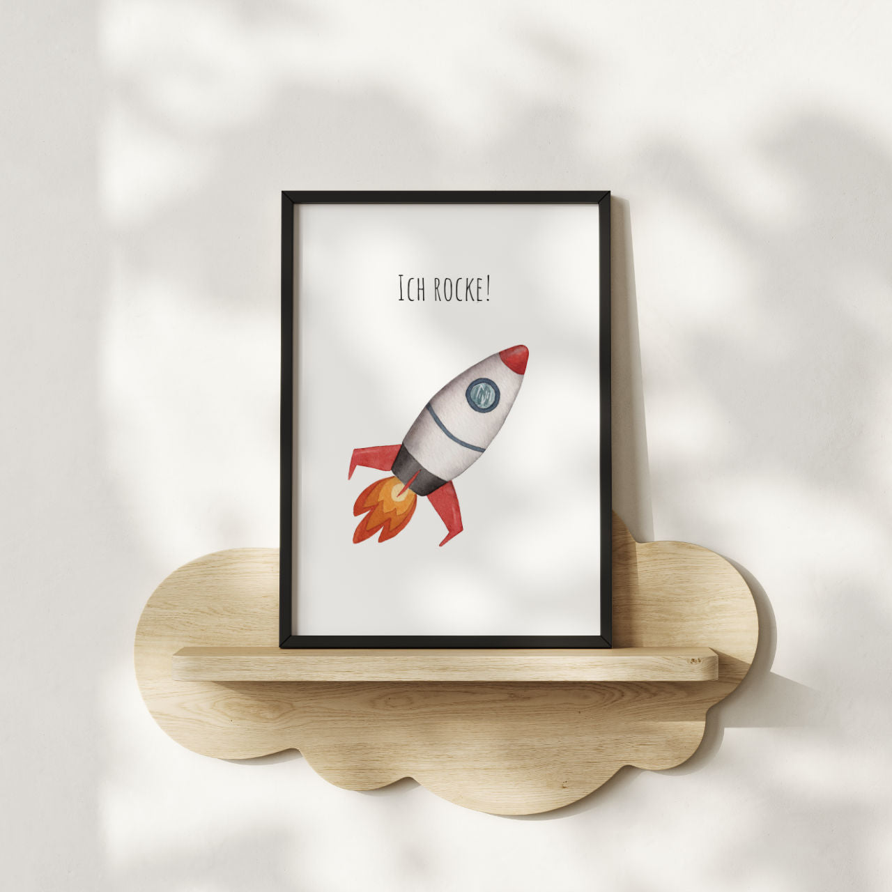 Rakete "Ich rocke" -  Kunstdruck Affirmation für Kinder