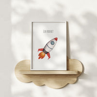 Rakete "Ich rocke" -  Kunstdruck Affirmation für Kinder
