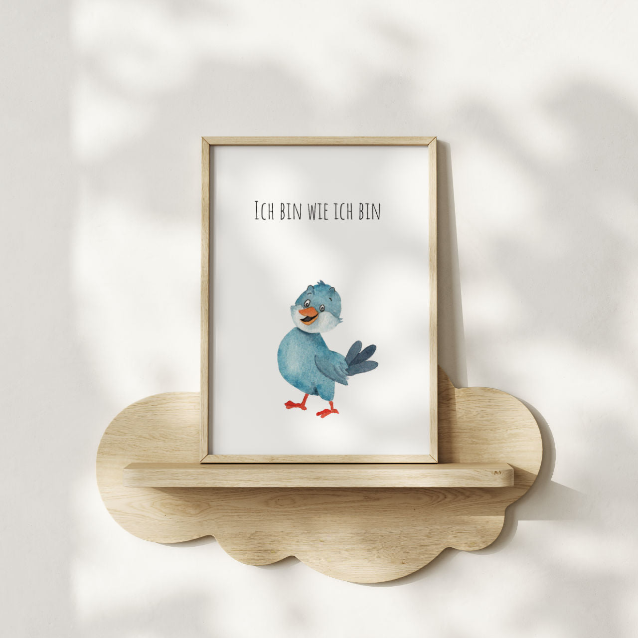 Vogel "Ich bin wie ich bin" -  Kunstdruck Affirmation für Kinder