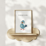 Vogel "Ich bin wie ich bin" -  Kunstdruck Affirmation für Kinder