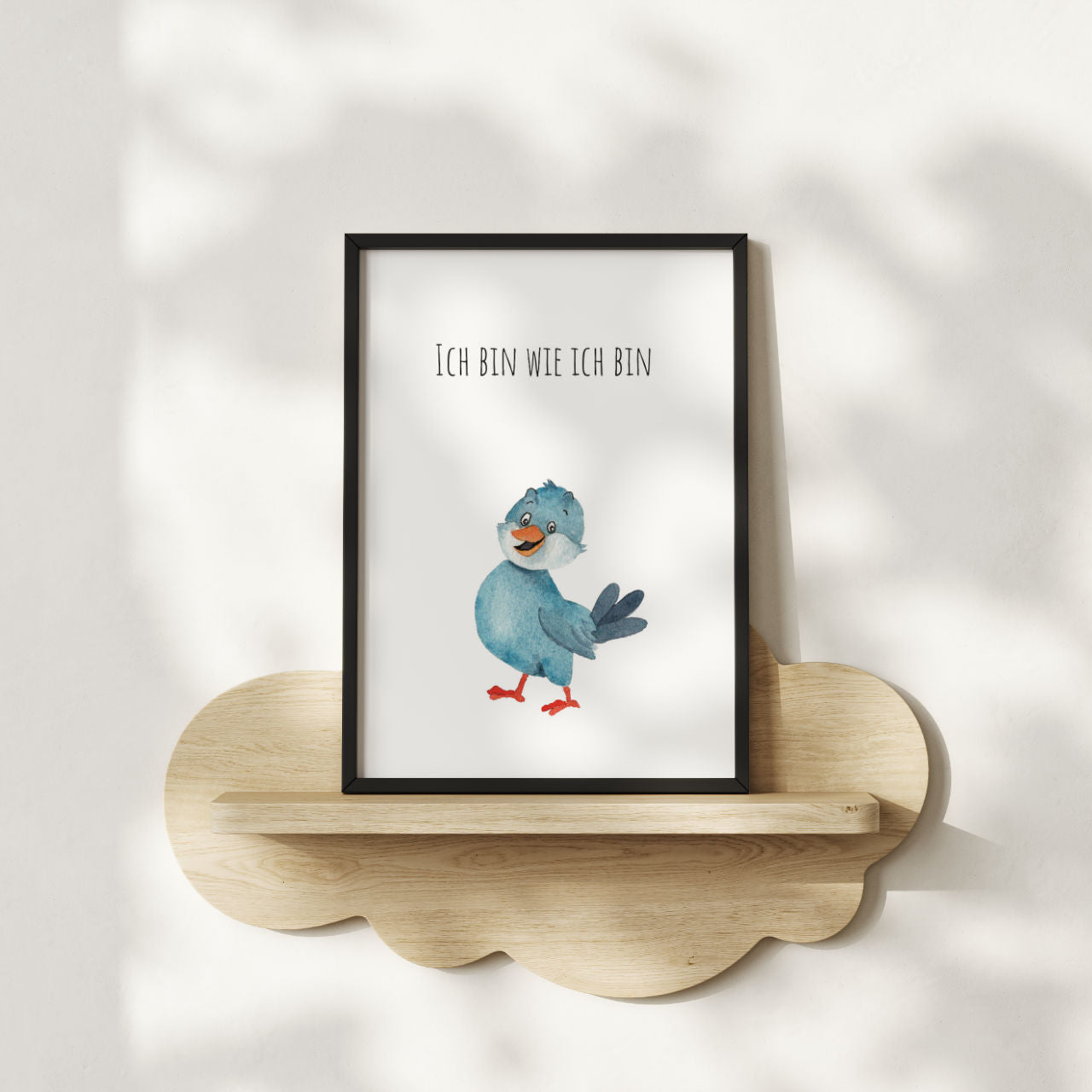Vogel "Ich bin wie ich bin" -  Kunstdruck Affirmation für Kinder
