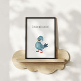 Vogel "Ich bin wie ich bin" -  Kunstdruck Affirmation für Kinder