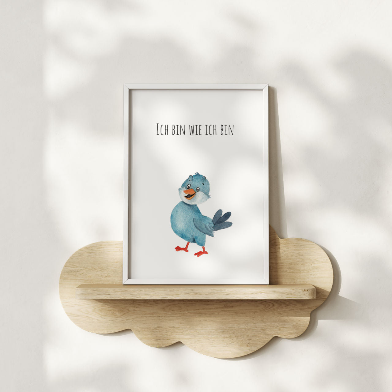 Vogel "Ich bin wie ich bin" -  Kunstdruck Affirmation für Kinder