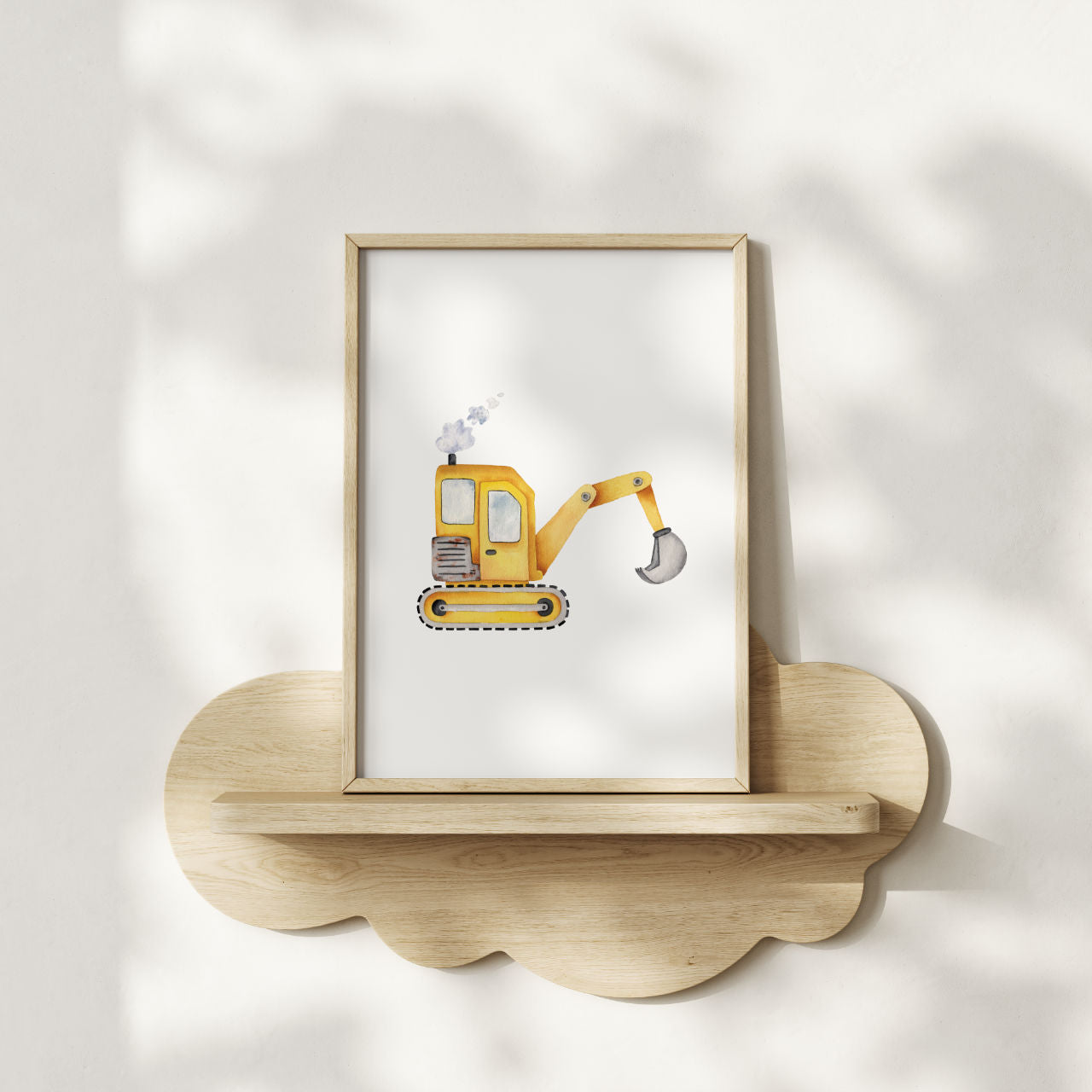 Bagger -  Kunstdruck für Kinder