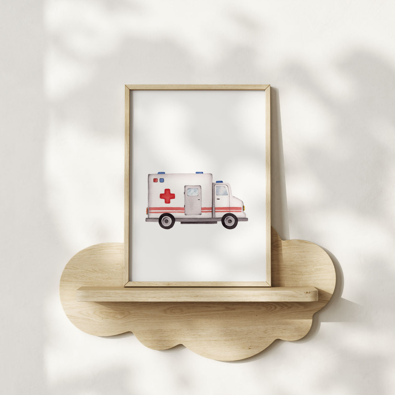 Rettungswagen -  Kunstdruck für Kinder