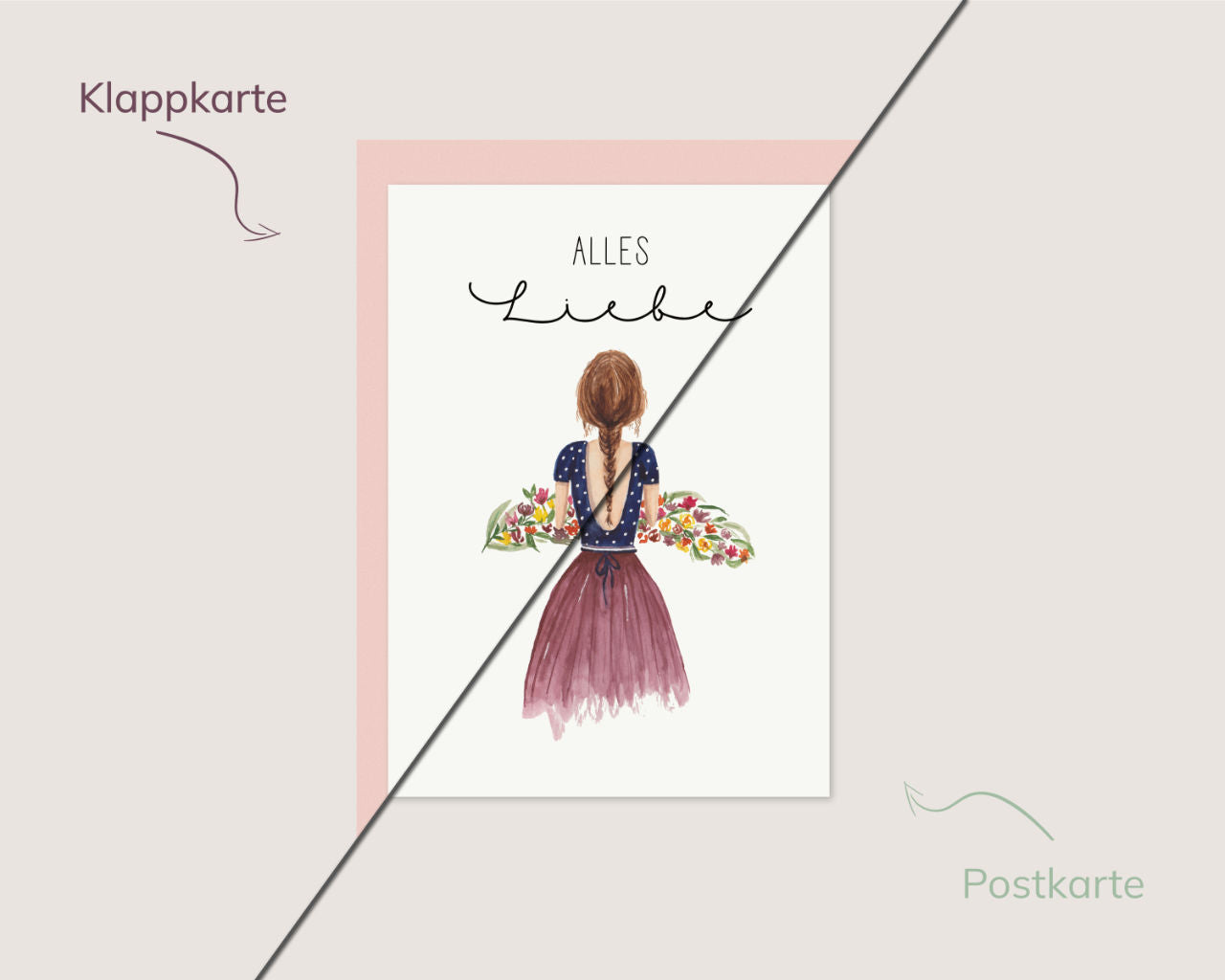 Alles Liebe - Blumenstrauß-Mädchen