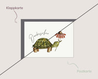 Dankeschön – Schildkröte mit Blüte