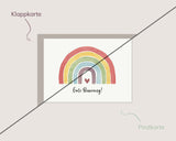 Gute Besserung – Regenbogenkarte mit Herz
